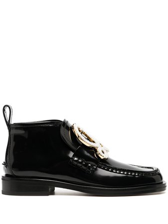 Black LOEWE pearl logo ankle boots L814290X07 - Farfetch