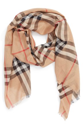 Burberry Giant Check Print Wool & Silk Scarf | Nordstrom