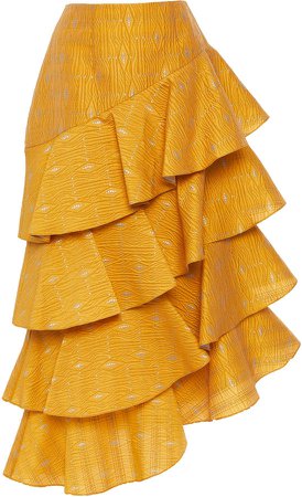 Markarian SpecialOrder - M'O Exclusive Harriet Silk-Blend Tiered Ruffle Skirt