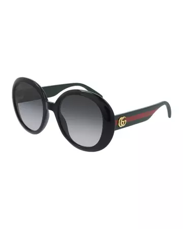 Gucci Round Web Arm Sunglasses | Neiman Marcus