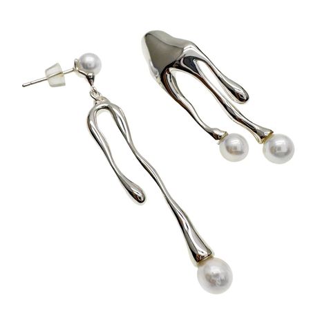 Jellyfish Shaped Sterling Silver With Pearls Earrings | Ms. Donna | Wolf & Badger