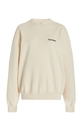 Classic Logo-Embroidered Cotton Sweatshirt By Sporty & Rich | Moda Operandi