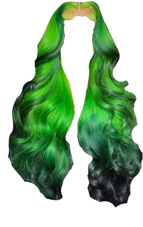 Green Ombré Curly Lace Front Wig