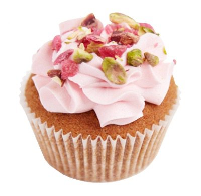 rose and pistachio cupcake