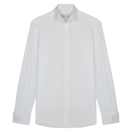 Dalcuore, white cotton standard wing collar dress shirt