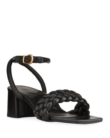 Marion Parke Iris Braided Napa Ankle-Strap Sandals | Neiman Marcus
