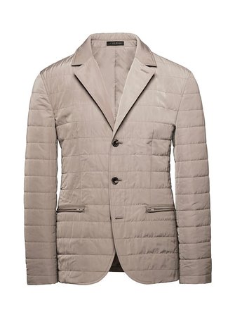 Taupe Tech Quilted Blazer | J.Hilburn