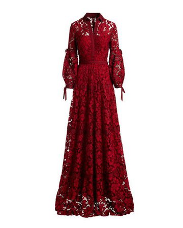 Dark Red Lace Gown