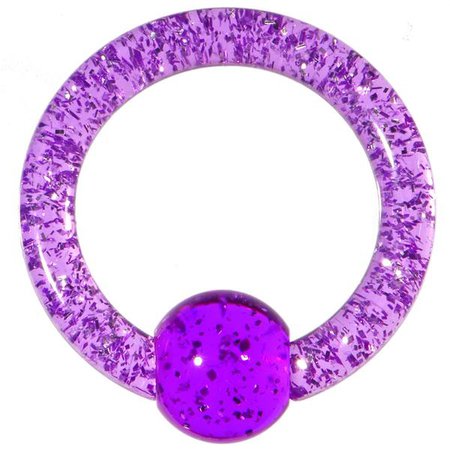 8 Gauge 5/8 Purple Glitter BCR Captive Ring – BodyCandy