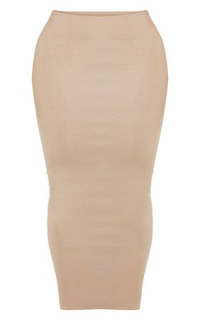 Shape Stone Cotton High Waist Midaxi Skirt | PrettyLittleThing USA