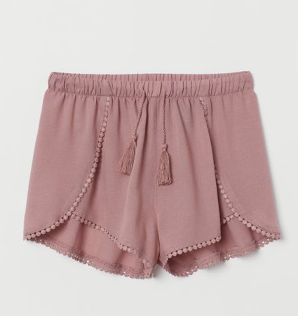 Comfy and Cute Pink Tassel Shorts