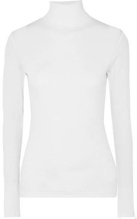 Ninety Percent - Kaye Ribbed Organic Cotton-jersey Turtleneck Top - White