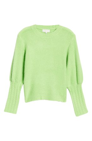 NEVER FULLY DRESSED Becky Crewneck Cotton Sweater | green