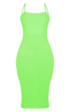 PLT Neon Lime Strappy Dress
