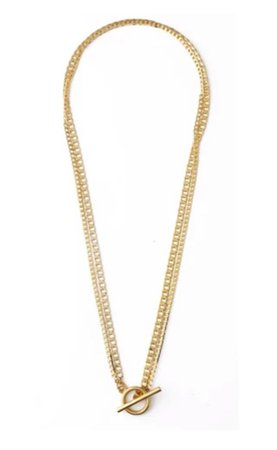 orelia jewellery 2 row curb chain t bar necklace