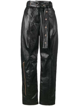 Proenza Schouler Leather Belted Straight Pant $2,450 - Buy AW17 Online - Fast Global Delivery, Price