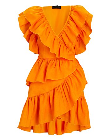 Dundas Dallas Ruffled Linen Mini Dress | INTERMIX®