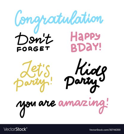 Happy birthday lettering sign quote typography Vector Image