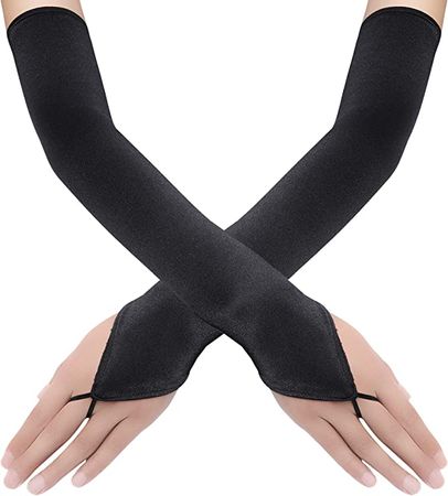 Amazon.com: BABEYOND Long Opera Party 20s Satin Gloves Stretchy Adult Size Elbow Length : Clothing, Shoes & Jewelry