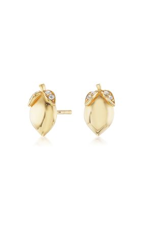 Lemon 18k Yellow Gold Diamond Earrings By Sorellina | Moda Operandi