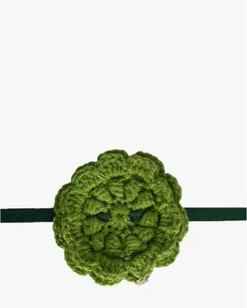 One-off Choker knitted Flower Green Size large - Olympic Airways Jewellery | Vasquiat