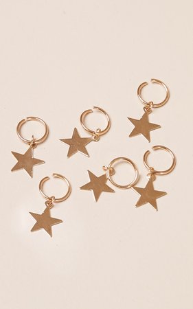 Kings And Queens star hair rings in gold | Showpo