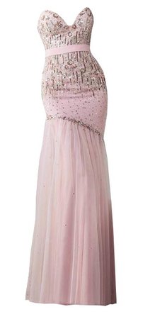 Dress long pink silver