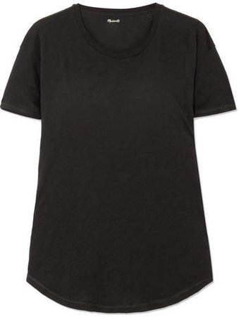 Whisper Slub Cotton-jersey T-shirt - Black