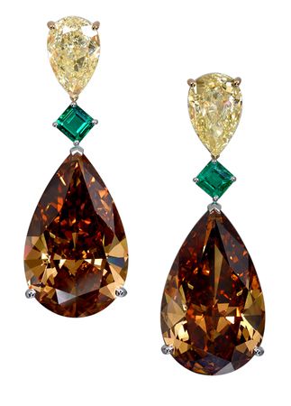 Moussaieff Orange Brown Diamond earrings