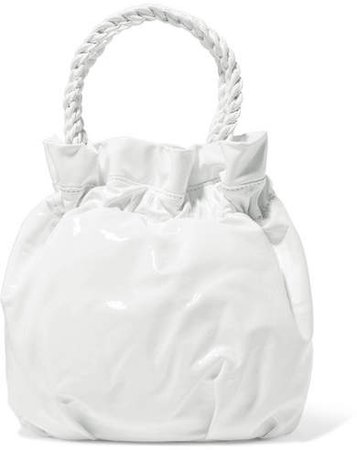 STAUD - Grace Patent-leather Tote - White