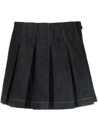 REMAIN Pleated Denim Skirt - Farfetch