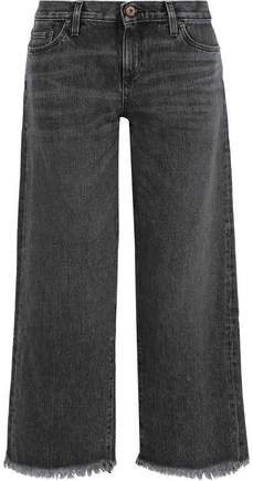 Tilson Cropped Frayed Low-rise Wide-leg Jeans