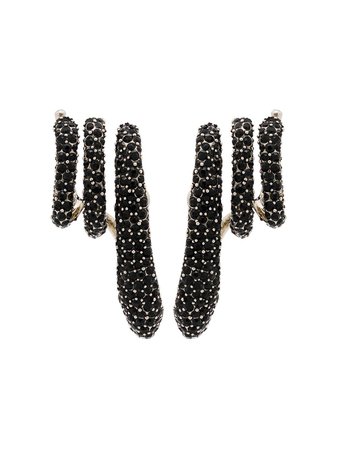 Alexander McQueen Triple crystal-embellished Earrings - Farfetch