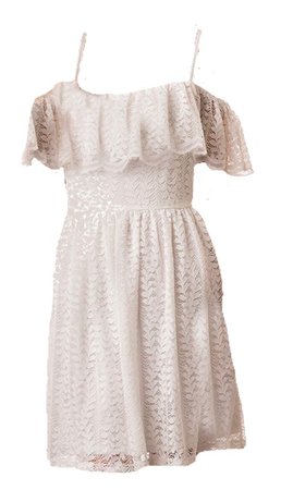 white ruffle dress