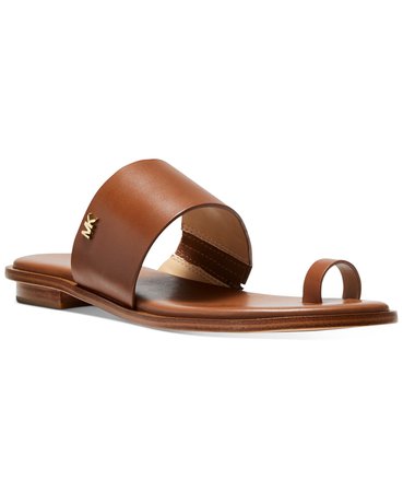 Michael Kors August Flat Sandals & Reviews - Sandals & Flip Flops - Shoes - Macy's brown