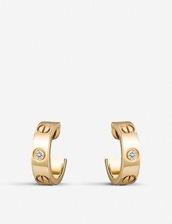 CARTIER - Love 18ct yellow-gold and diamond earrings | Selfridges.com