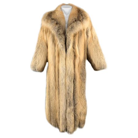 Gold Red Fox Fur Long Coat