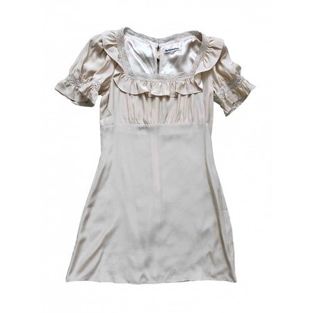 Silk mini dress Reformation Ecru size 4 US in Silk - 10929676