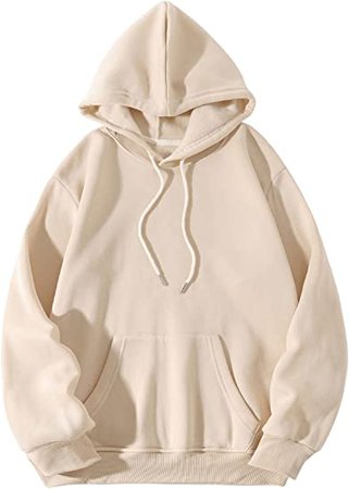SweatyRocks Women's Drawstring Pocket Hoodie Sweatshirt Long Sleeve Top Chocolate Brown M at Amazon Women’s Clothing store