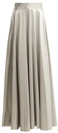 Metallic Long Skirt - Womens - Silver