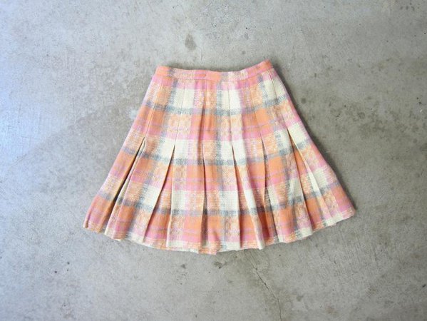 60s Plaid Wool Skirt Vintage Box Pleat Wool Mini Vintage | Etsy