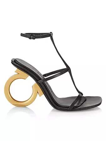 Shop FERRAGAMO Aglalia Suede Gancini-Heel Sandals | Saks Fifth Avenue