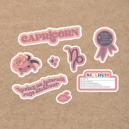 Funny Capricorn Zodiac Vinyl Sticker Set | Etsy