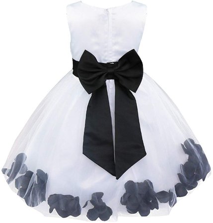 iEFiEL Girl Flower Petals Dress Formal Wedding Bridesmaid Party Christening Princess Dresses Black 2 Years: Amazon.co.uk: Clothing