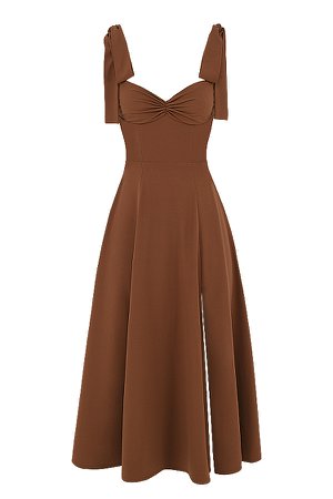 Clothing : Midi Dresses : 'Alicia' Cocoa Midi Sundress