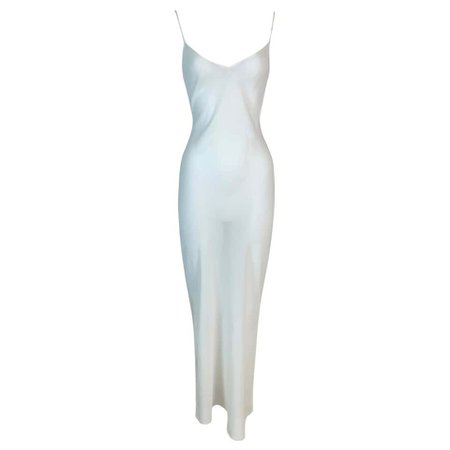 S/S 2004 Christian Dior by John Galliano Sheer Ivory Silk Slip Maxi Dress For Sale at 1stDibs