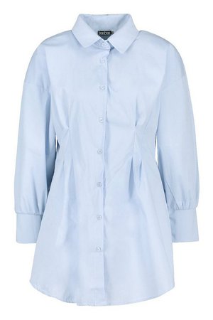Corset Cinched In Waist Shirt Dress | Boohoo UK