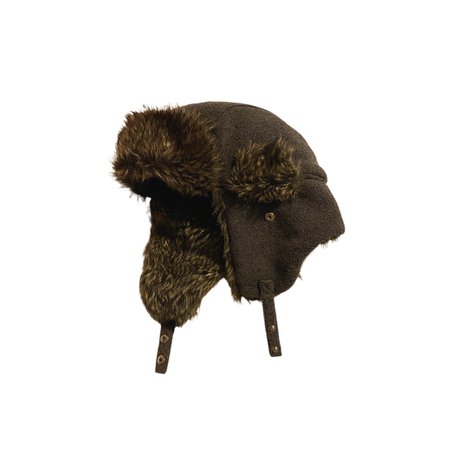 wilson leather fuzzy aviator/trapper hat