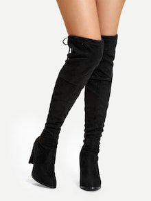Point Toe Thigh High Boots | ROMWE