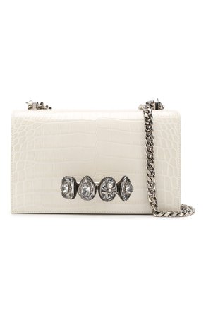 Женская белая сумка jewelled satchel ALEXANDER MCQUEEN — купить за 143500 руб. в интернет-магазине ЦУМ, арт. 581943/1HB0Y